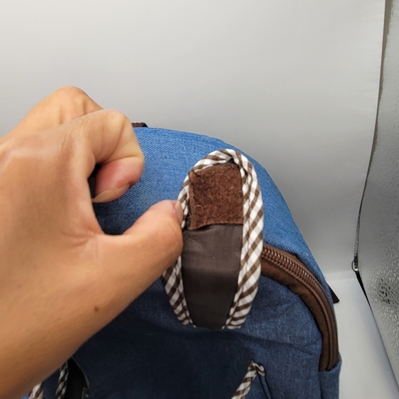 Excellent Naturally Kids Denim Backpack with Attachable Stuffed Dinosaur 18 mo.+ - Picture 7 of 10